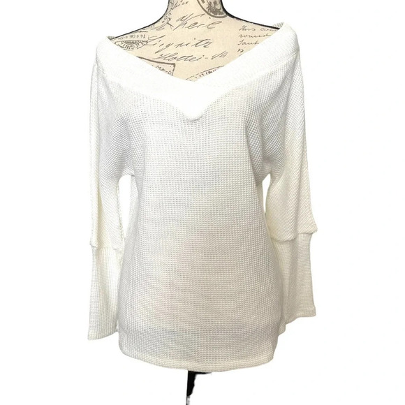 Gibson Look Dolman Sleeve Off Shoulder Sweater Size Medium - Picture 1 of 9